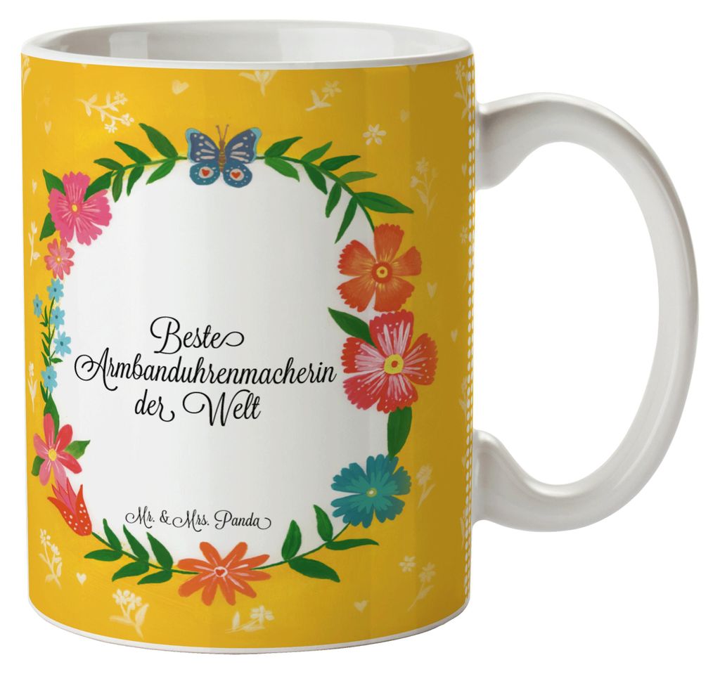 Mr. & Mrs. Panda Pott Armbanduhrenmacherin - Geschenk, Becher, schöne tasse, Gratulation, Kaffeetasse, Teepott, Diplom, Bachelor, Trinkbecher, Stu...