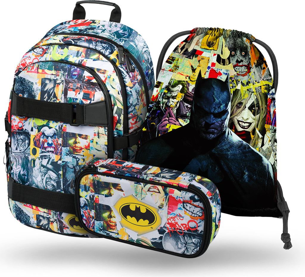 BAAGL Skate Batman Comics Rucksack-Set 3tlg: Rucksack, Produktbild 