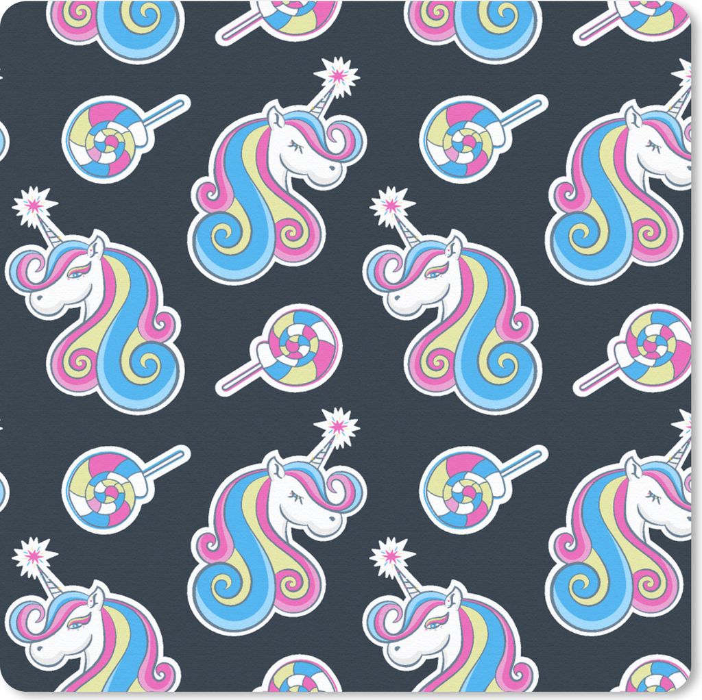 MuchoWow® Mauspad Mousepad Mädchen - Einhorn - Lutscher Produktbild 