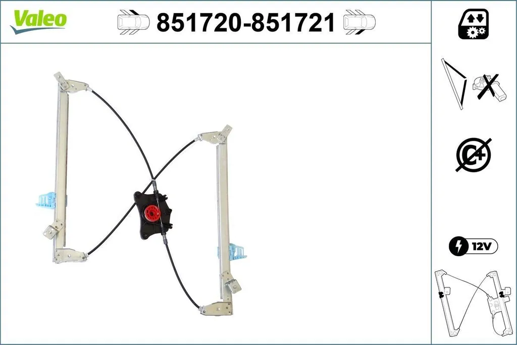 Lève-vitre électrique 12V Valeo 851720 pour SEAT Leon 5F, qualité OE