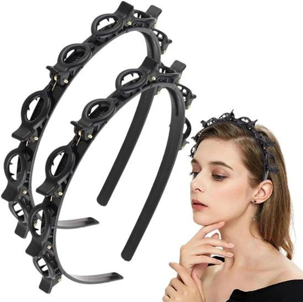 Accessoire Cheveux Uni avec Pinces Doubles et Franges Effet Volume