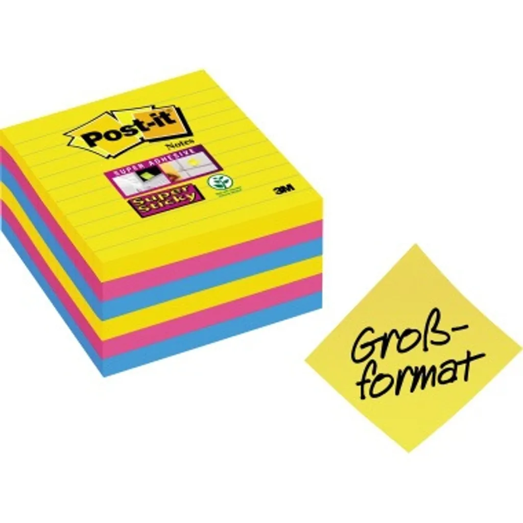 Post-it® Super Sticky Ligné 101x101mm : Ne perdez plus vos notes XL ! - 4