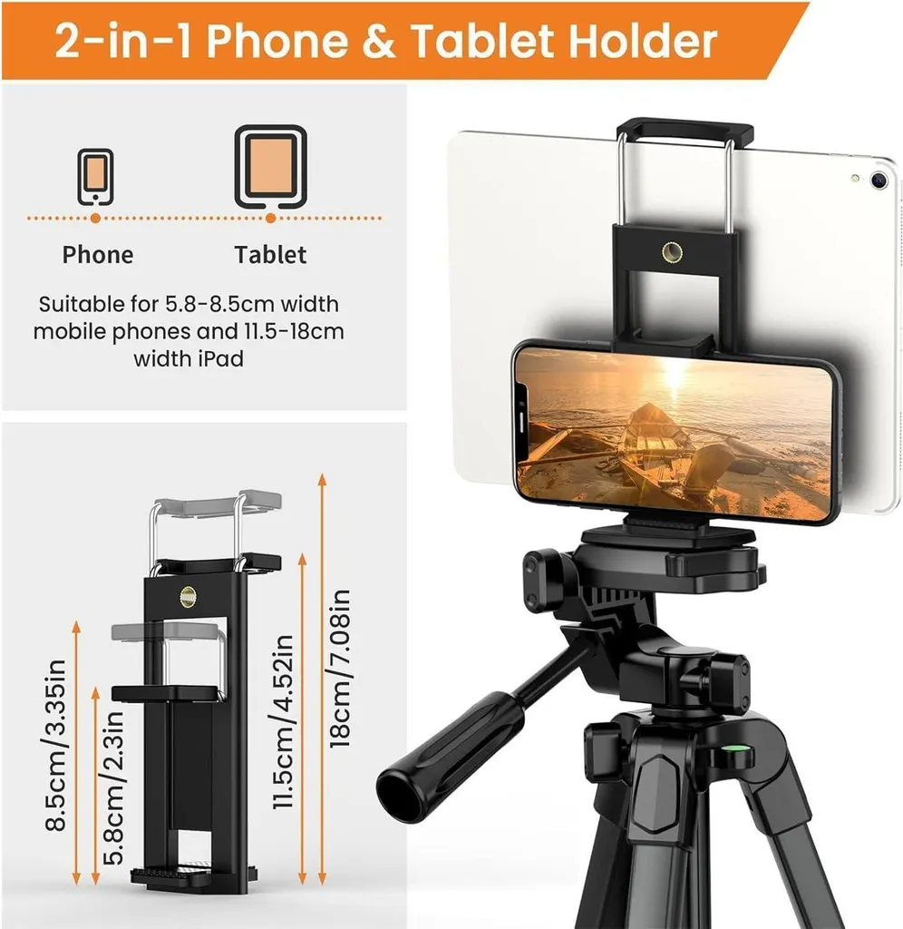 Trépied Vlogging 172cm pour Vidéo et Selfies avec Télécommande Bluetooth - 4