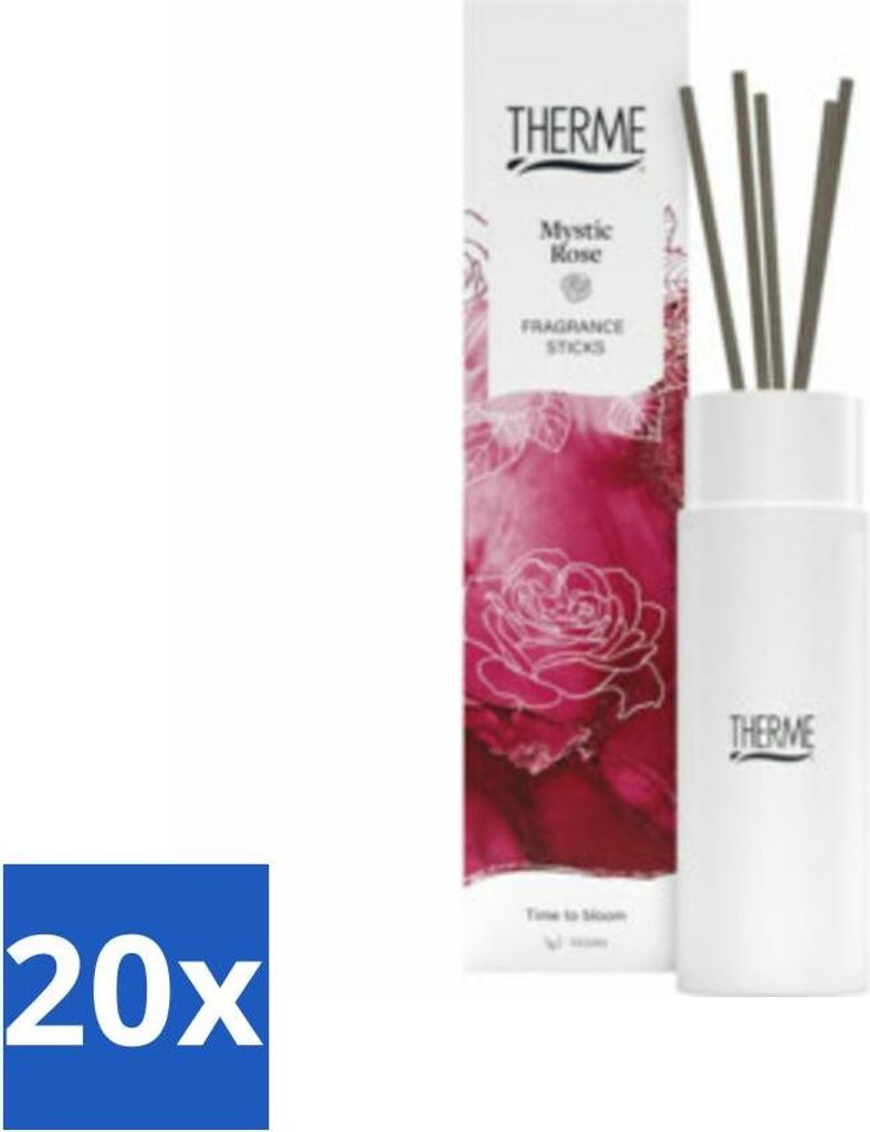 Therme – Mystic Rose – Raumduft mit Rattanstäbchen – Langanhaltender Duft – Aromatisch – 100 ml - Vorteilspack - 20 Stücke