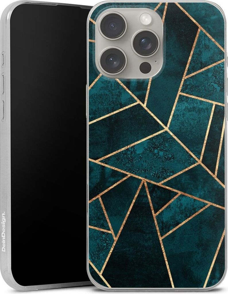 DeinDesign Slim Hülle für Apple iPhone 16 Pro Max Silikon Case Ultra Dünn Handyhülle Elisabeth Fredriksson Gold & Kupfer Stein
