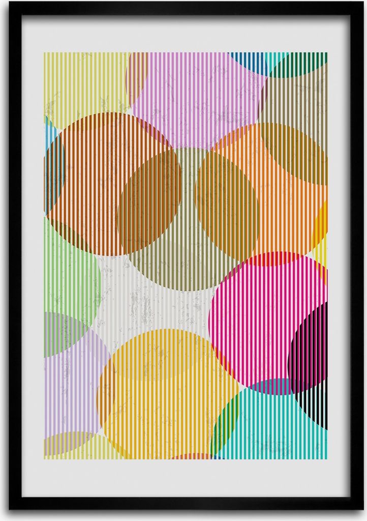 Bild - Bilderrahmen - Foto - 70 cm x 100 cm - MDF - Rahmen - Wandkunst - Bunte Kreise
