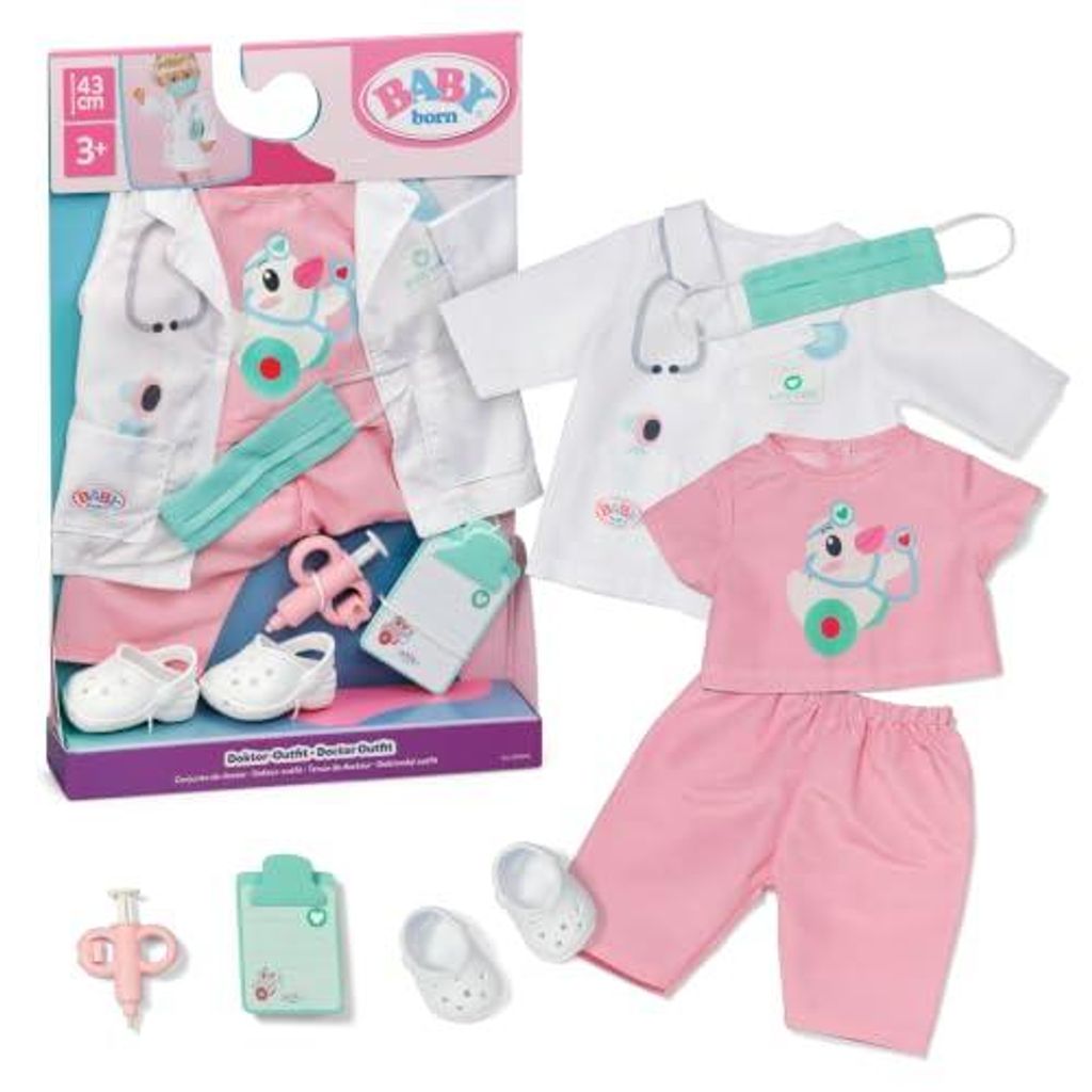 BABY born Doktor-Outfit 43 cm mit Kittel, Zubehör & Click & Produktbild 