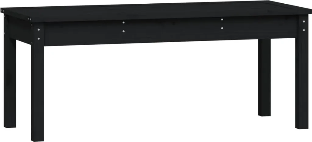 Panchina da Giardino Nera 109x44x45 cm - Pino Massiccio Robusto