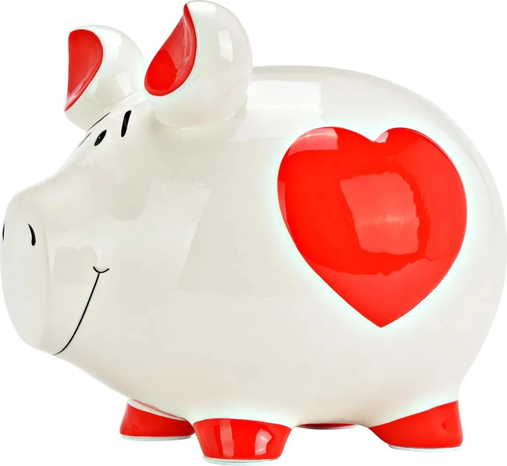 Tirelire Géante en Céramique Cochon Cœur : Un Objet Déco XXL Intemporel
