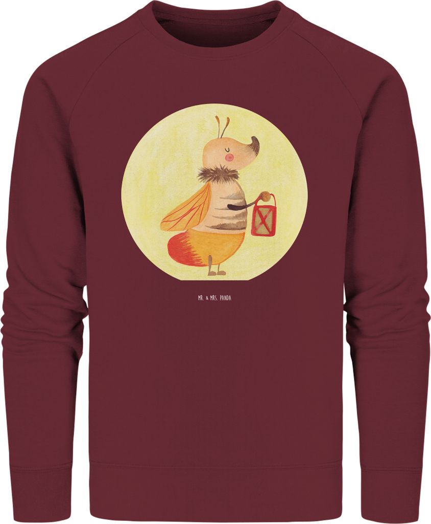 Mr. & Mrs. Panda Baumwoll Pullover Glühwürmchen Größe M - Burgundy - Geschenk, Nachhaltiger, Liebesspruch, Sweatshirt, Pulli, Sweater, Liebling...