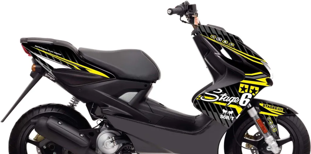 Kit déco jaune Stage6 pour rénover les carénages de Yamaha Aerox