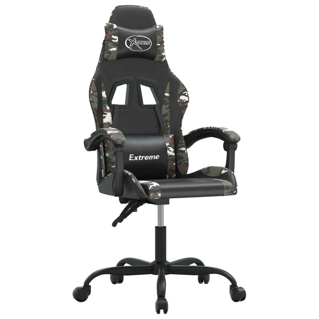 vidaXL Sedia da Gioco Mimetica e Nera - Ergonomia e Design Racing Similpelle