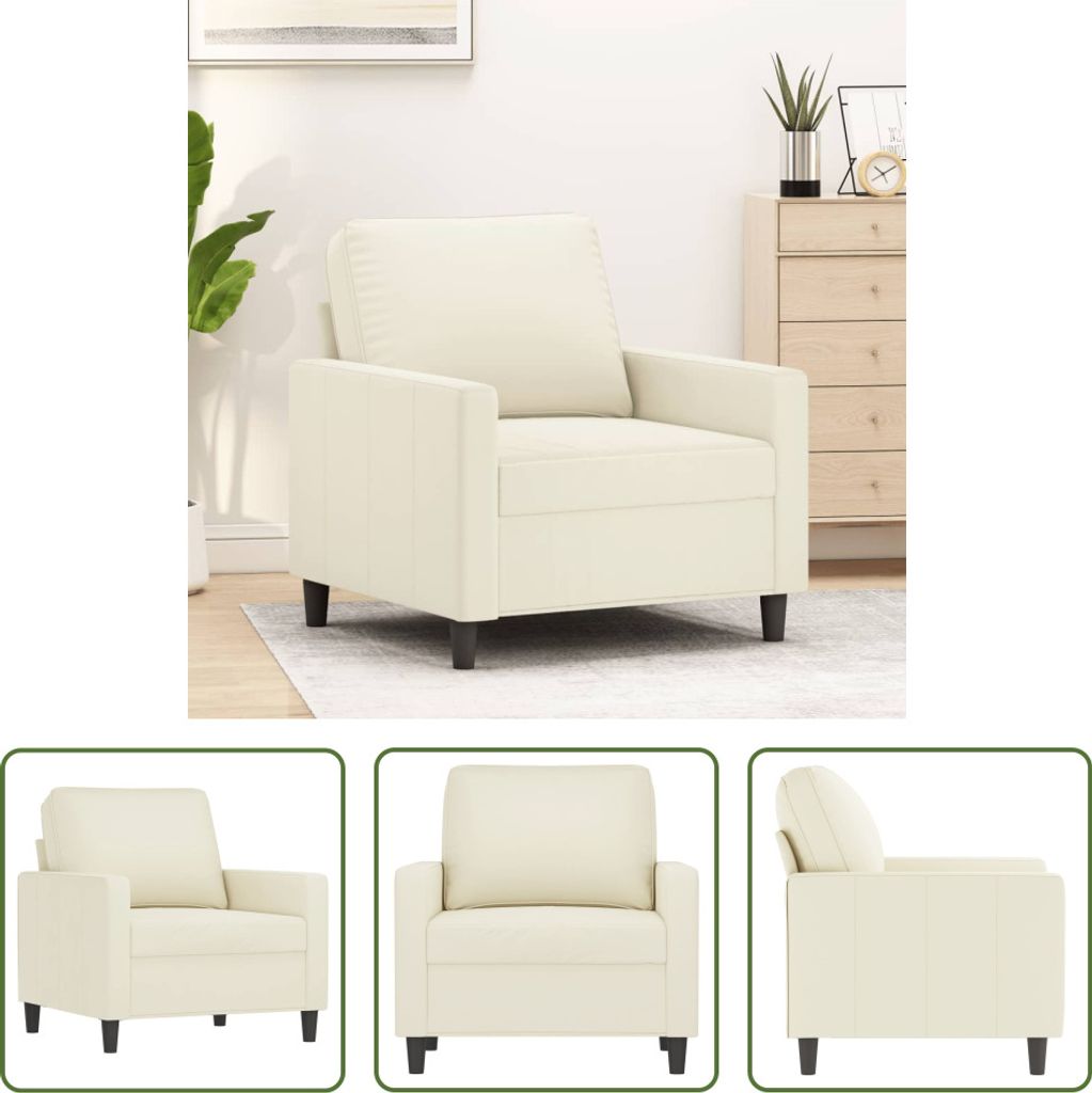 The Living Store Sessel Creme 60 cm Samt