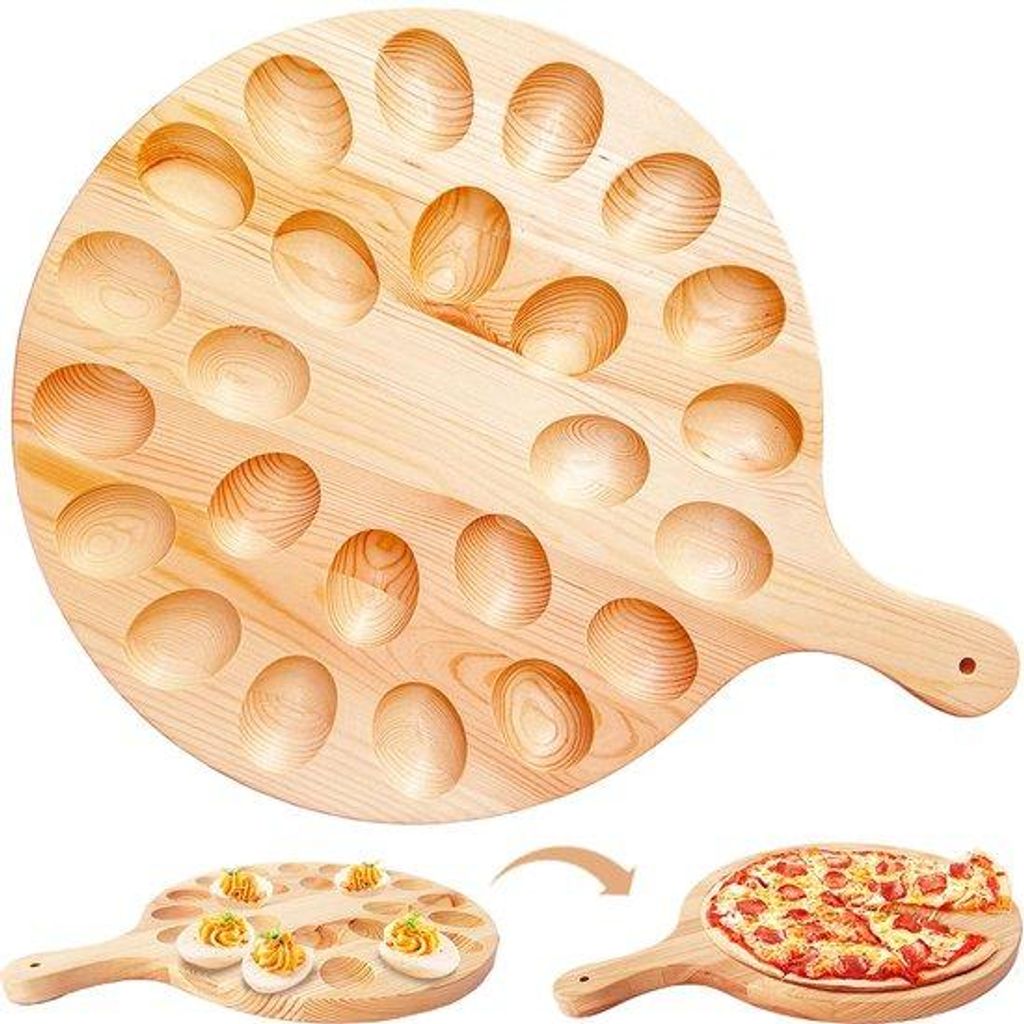 Holz-Eierständer für Kühl- oder Ablagebereiche, ideal zum Aufstellen oder Lagern, leicht zu reinigen, Holz, 12 Eierfassung.