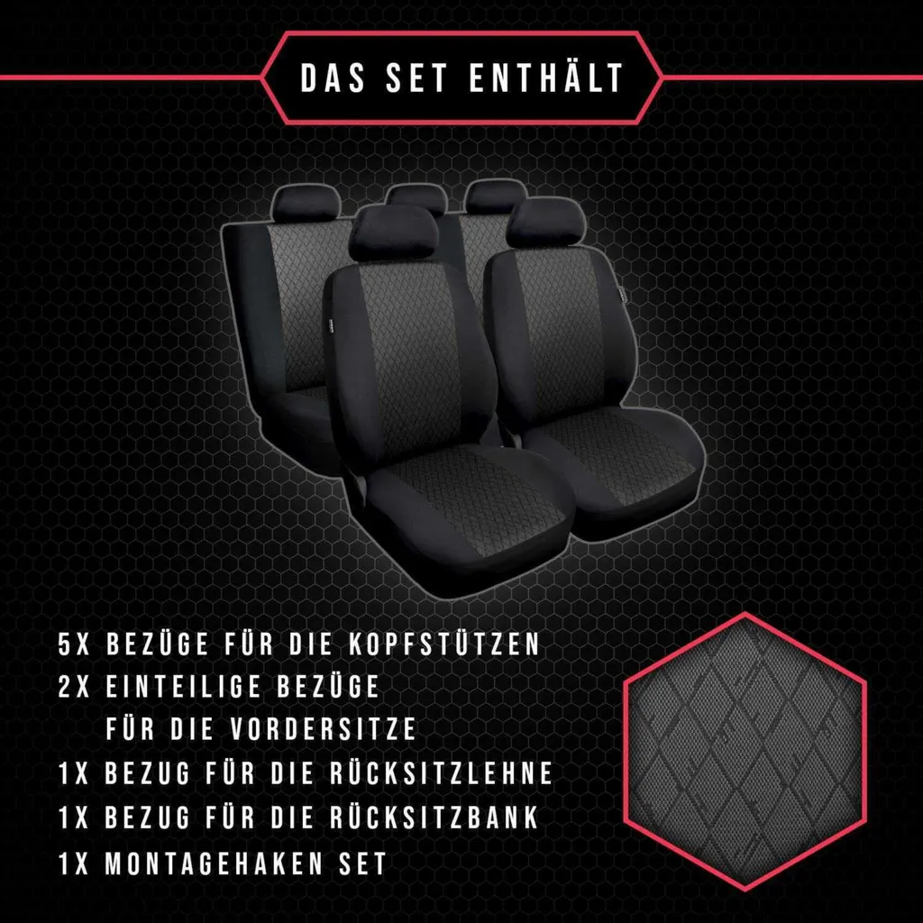Foderine Auto Ford Fiesta Grigie Universali - Alta Resistenza e Lavabili - 9