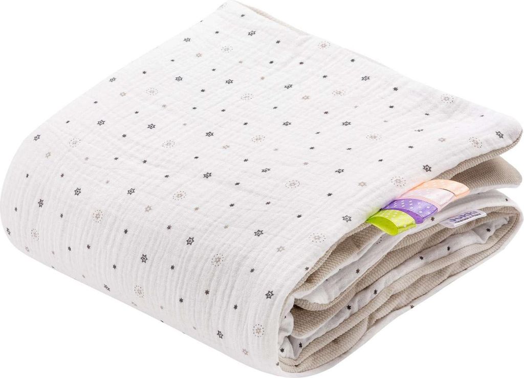 Little Stars Musselin & Ecru Velvet Neugeborene Decke 55x75cm