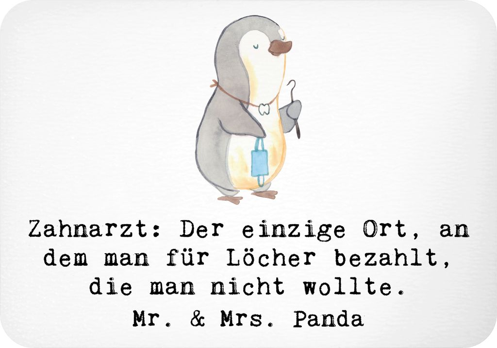 Mr. & Mrs. Panda magnet Zahnarzt Lochgebühr - Weiß - Geschenk, Zahnarztbesuche, Berufe, Lächeln, Zahnheilkunde, Kühlschrankmagnet, haftmagnet, ...