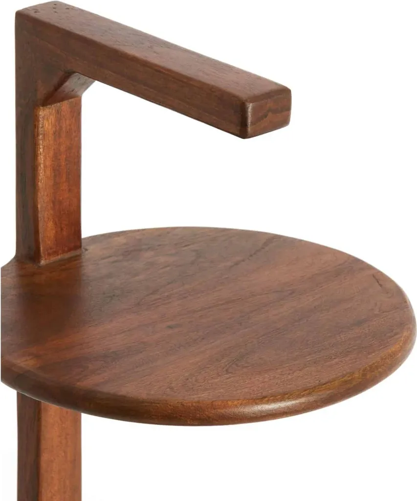 Petite table ronde Delmino Marron Ø26x77cm - Support plante design chic - 4