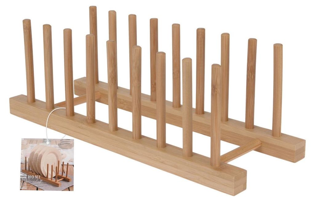 Vynikající držák na talíře Houseware, bambus, 34x12 cm, Obrázek produktu 