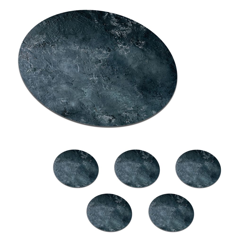 KitchenYeah Glasuntersetzer Rund 6er Set Beton - Naturstein - Grau 10x10 cm Untersetzer für Gläser - Getränkeuntersetzer - Tischplattenschutz...