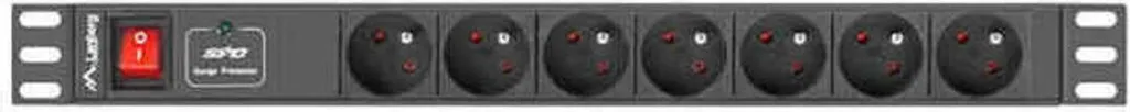 Bandeau de Prises Rackables 1U Lanberg 7 Prises avec Interrupteur 16A - 7