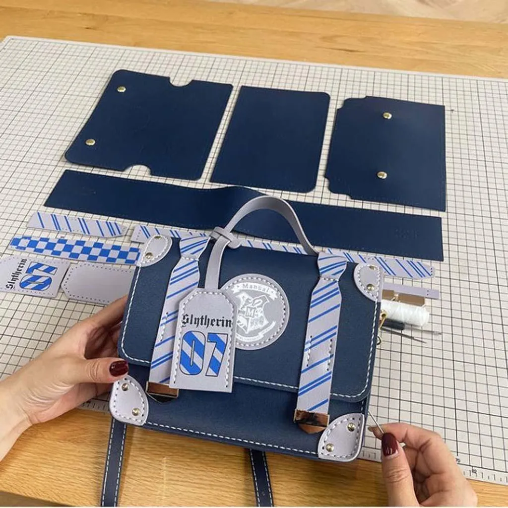 Offerta Kit Borsa Cambridge Blu 16x20x6.5cm - Materiale DIY PU Alta Qualità