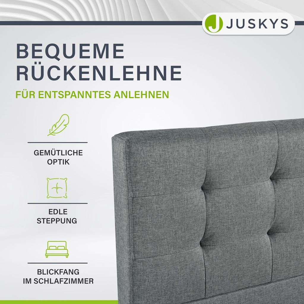 Juskys Polsterbett Manresa 90 x 200 cm - Bett mit Produktbild 2