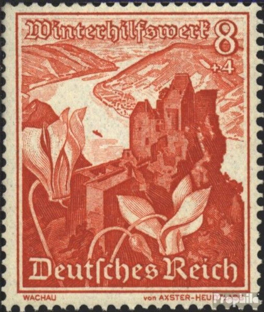 Briefmarken Deutsches Reich 1938 Mi 679 mit Falz Winterhilfswerk:Landschaften/Blumen