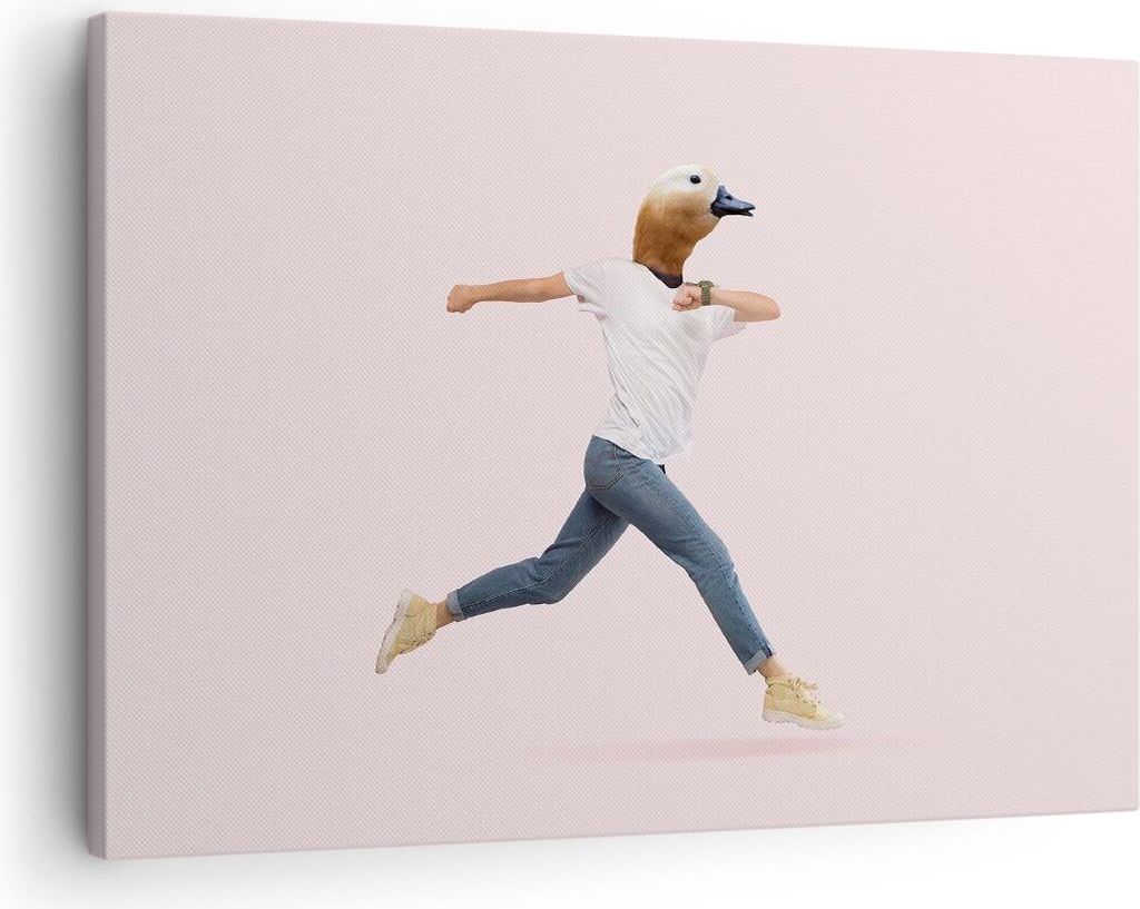 Bild auf Leinwand - Leinwandbild - Einteilig - Anthropomorphisierung Mensch Ente - 70x50cm - Wand Bild - Wanddeko - Wandbilder - Leinwanddruck - Bi...