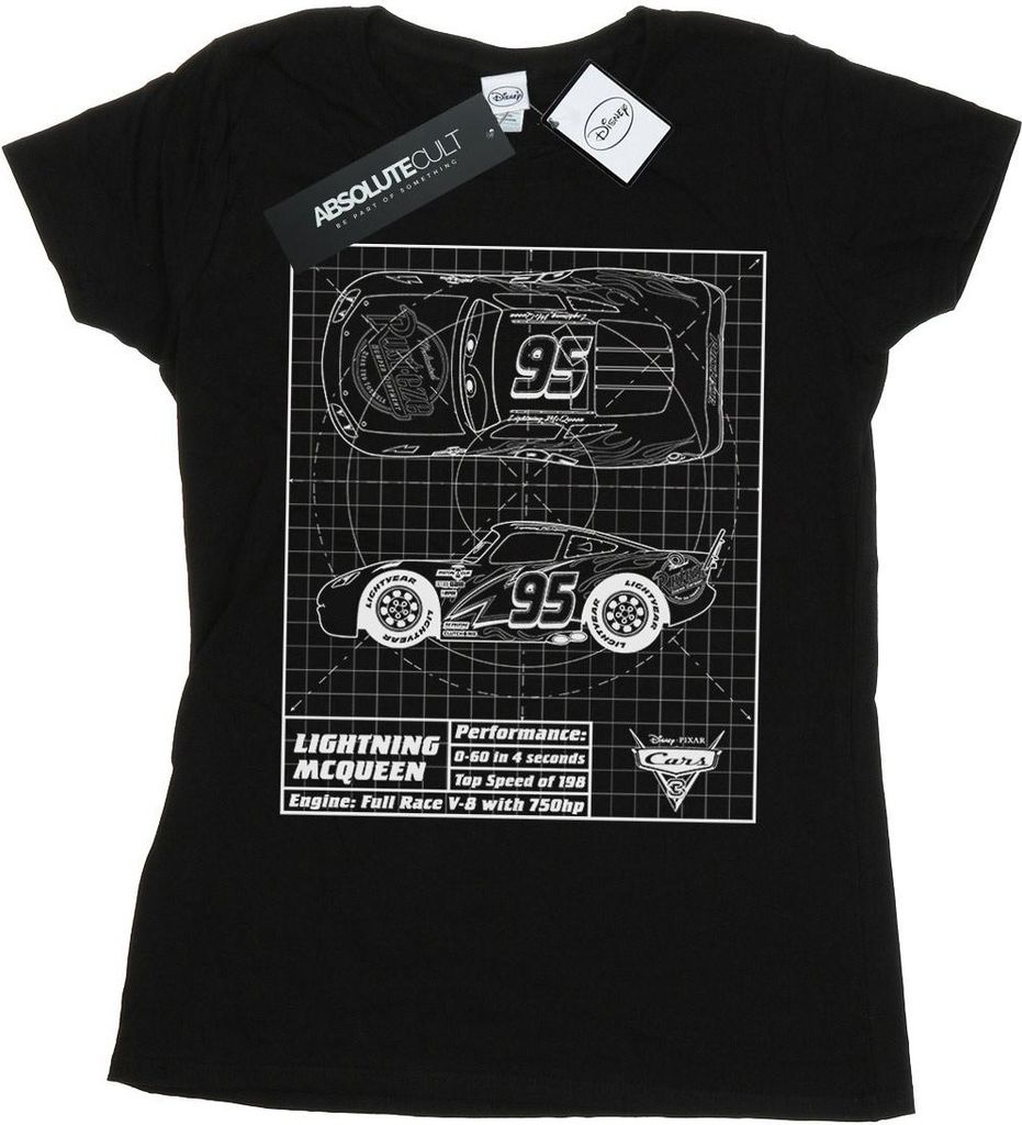 Disney - "Cars" T-Shirt für Damen BI13739 (XL) (Schwarz)
