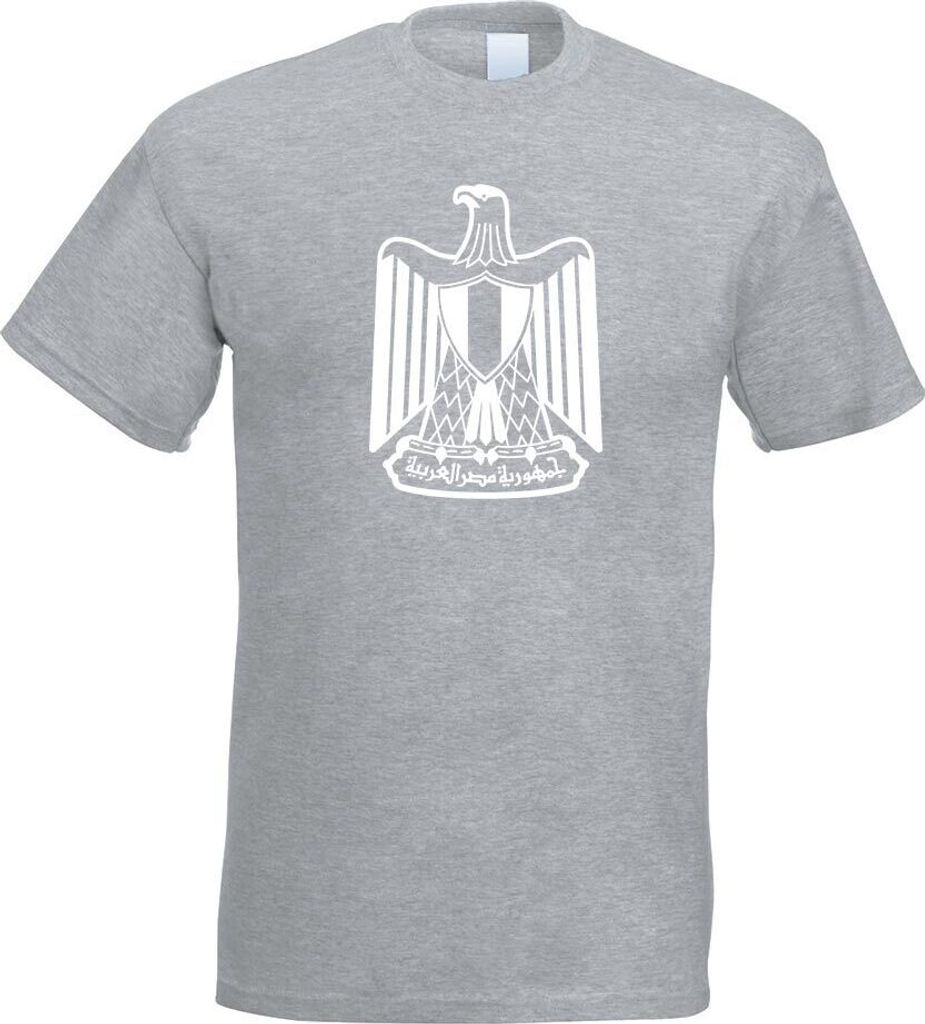 Kiwistar - T-Shirt - Graumeliert - Ägypten Wappen Motiv Bedruckt Funshirt Design Print - mit Motiv Bedruckt - Funshirt Design - Sport - Freizeit -...