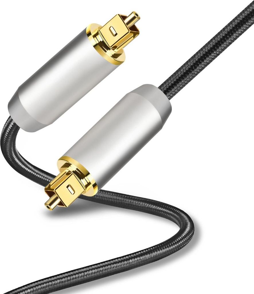 INF Silbernes Toslink-Kabel sauerstofffreier Kupfer 100/300/500 TV/PS5 1 m