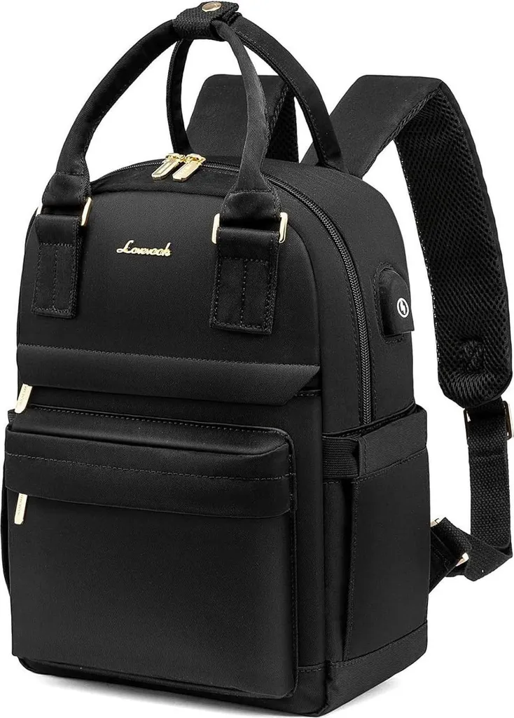Fini les sacs mouillés ! Mini Sac à dos 11 pouces Femme Noir et Étanche