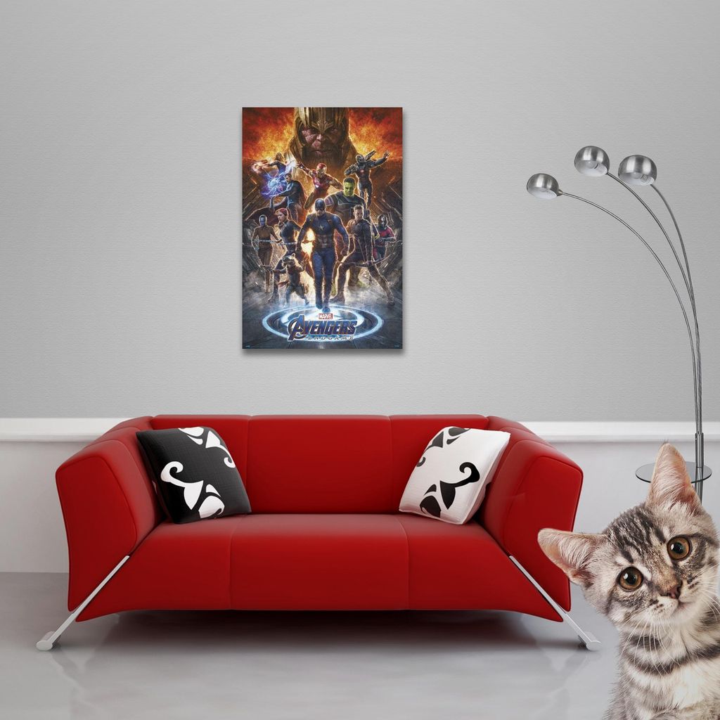Avengers - Poster - Endgame - Characters + 1 Packung tesa Powerstrips - Inhalt 20 Stück