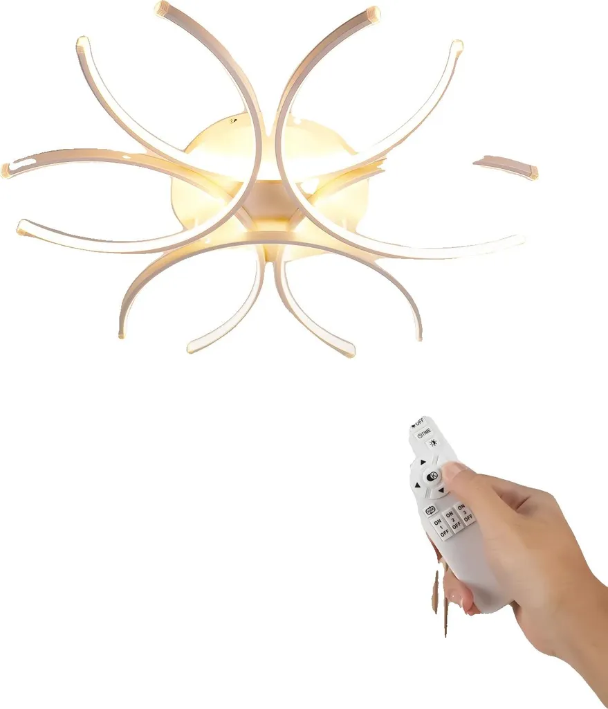 Grand Lustre Plafonnier Blanc Carré et Modulable avec Variation d'Éclat
