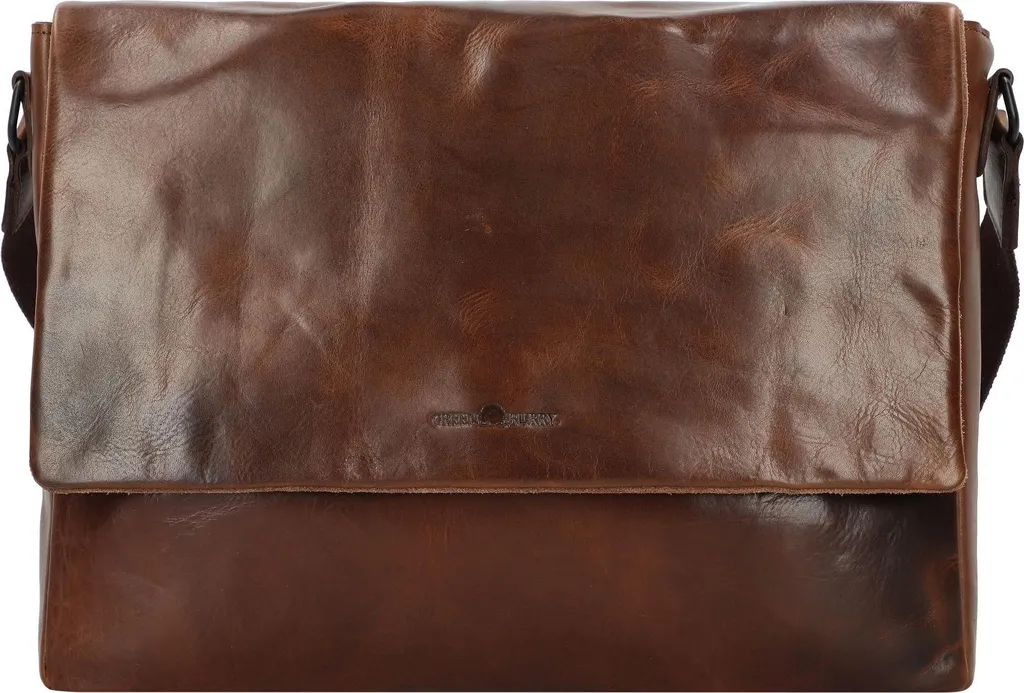 Sac Crossover Newport en cuir de vachette huilé marron foncé Coffee