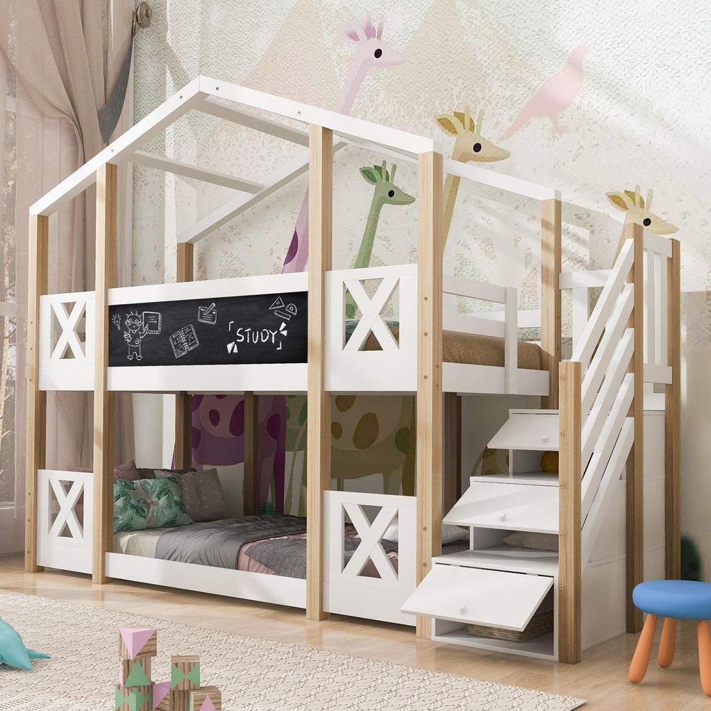 Dziecięce łóżko na poddaszu domek na drzewie 90x200 cm, z Zdjęcie produktu 