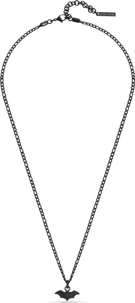 Police PEAGN0080801 Collana Uomo Acciaio Nero - Stile Vintage Urban