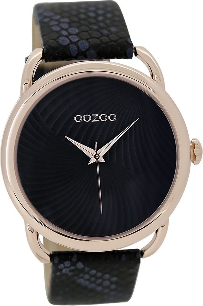 Oozoo Leder Damen Uhr Analog Quarzuhr Armband schwarz Timepieces D2UOC9164A