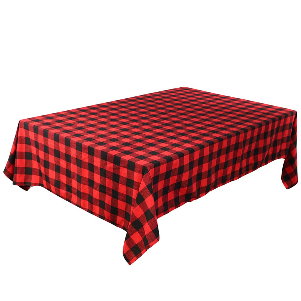 Weihnachtsplaid Plaid -Tischemat Bowknot Table Runner Tischdecke Kissenbezüge Weihnachtsdekoration-Rote schwarze Tischdecke