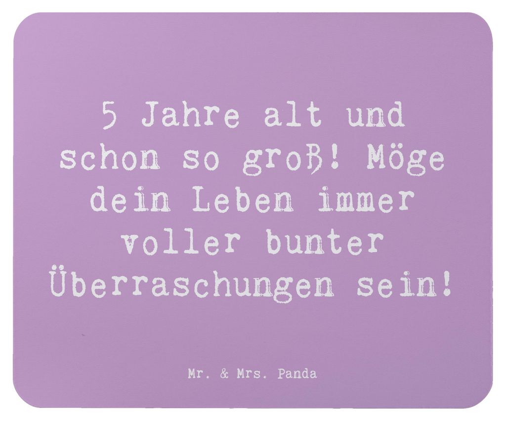 Mr. & Mrs. Panda Mousepad Spruch 5. Geburtstag - Lavendeltraum - Geschenk, liebevolle Wünsche, Geburtstagsgeschenk, Happy Birthday, Kindergeburtst...