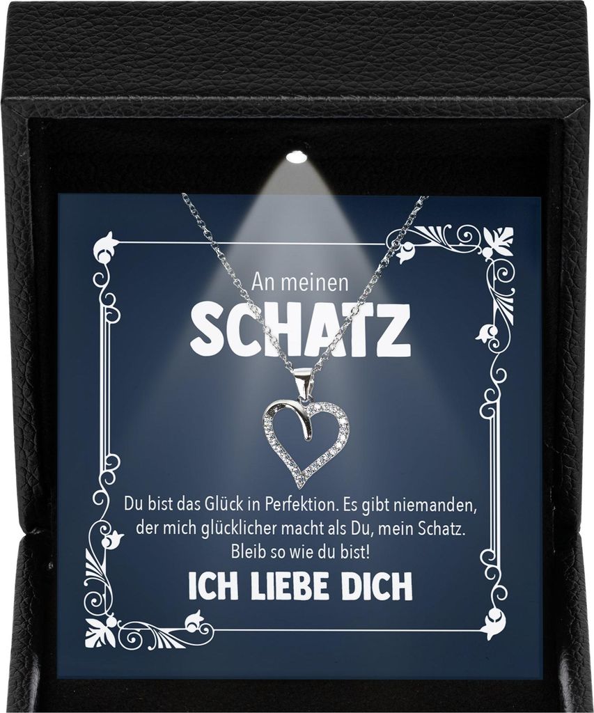 22Feels Ich Liebe Dich Geschenk Frauen Schmuck - Silber 925/000 Herz Halskette - Damen Hochzeitstag Ehefrau Schatz Valentinstag für Sie Jahrestag ...