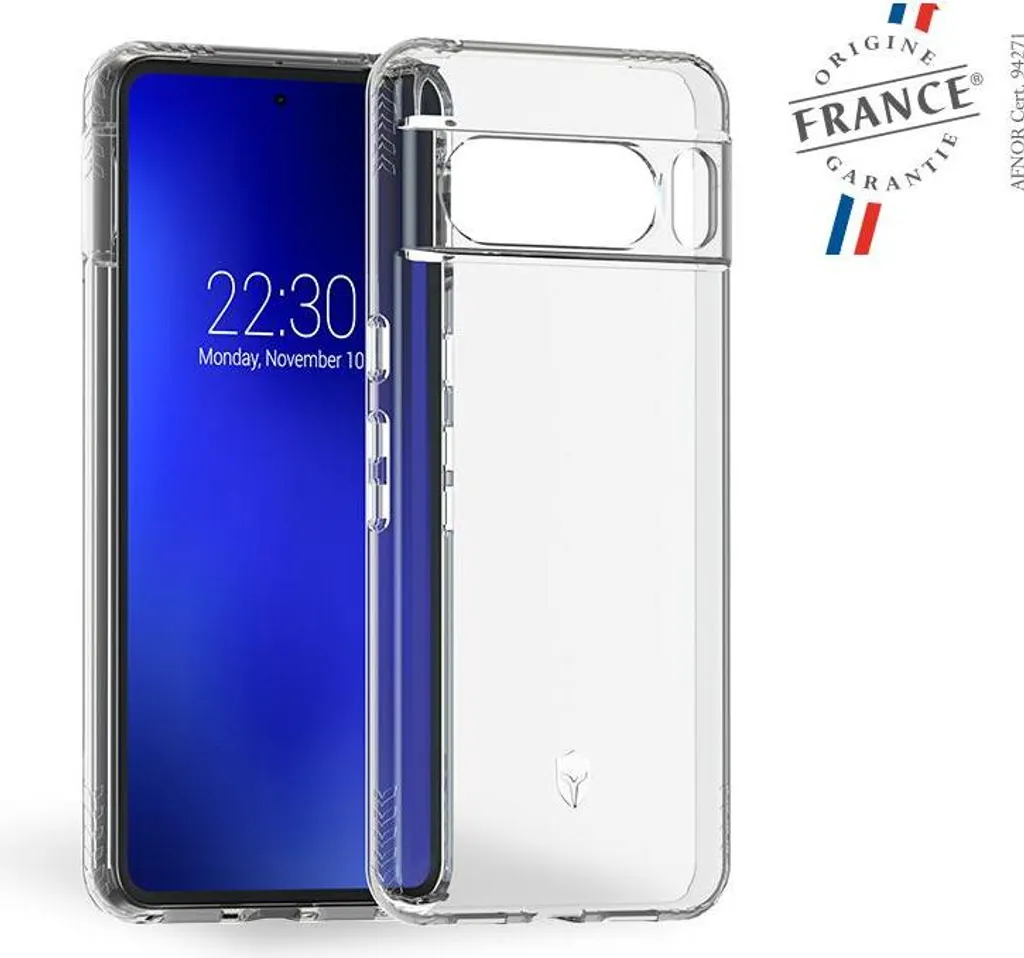 Force Case Pulse Per Google Pixel 8 Pro – Cover Rinforzata Trasparente – Made In France, Garanzia A Vita E Tracolla Inclusa