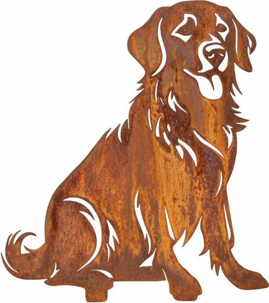 Edelrost Golden Retriever - Rost Deko Hund Rostfigur Produktbild 