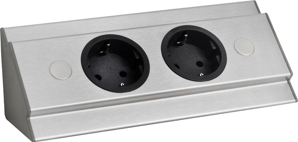 THEBO Energie-Ecksäule ST 3072/200 in EDELSTAHL / Mehrfachsteckdose / Ecksteckdose