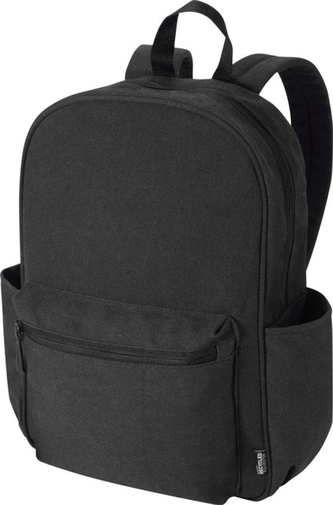 Floso - "Zaino" Rucksack, Unifarben, Recyceltes Zelttuch, 16 Liter PF4962 (Einheitsgröße) (Schwarz)