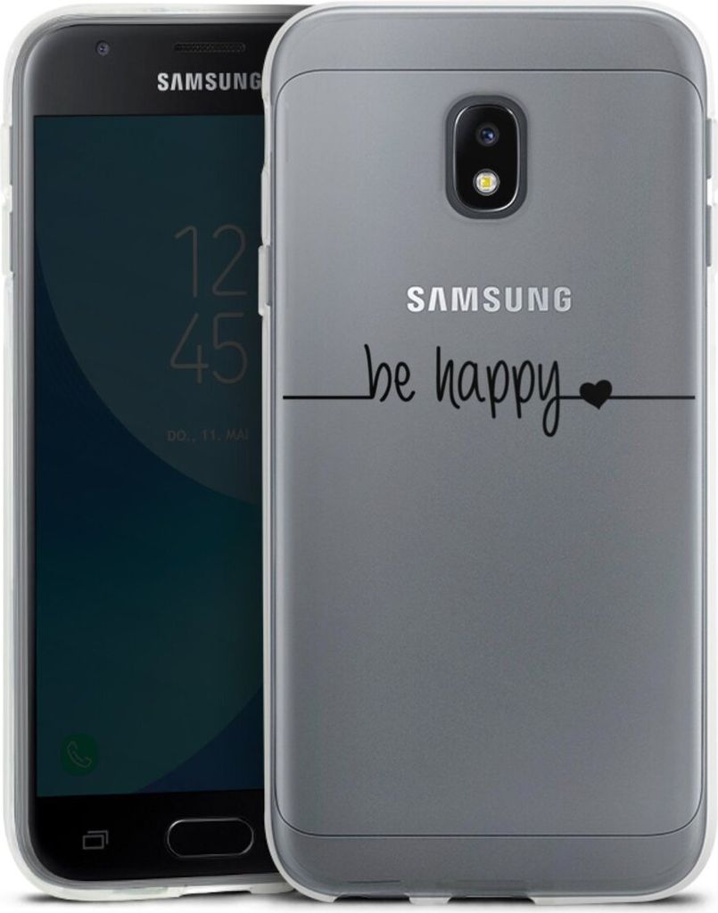 DeinDesign Handyhülle für Samsung Galaxy J3 Duos (2017) Silikon Hülle Case Smartphone Schutzhülle Glück Statement Motiv ohne Hintergrund