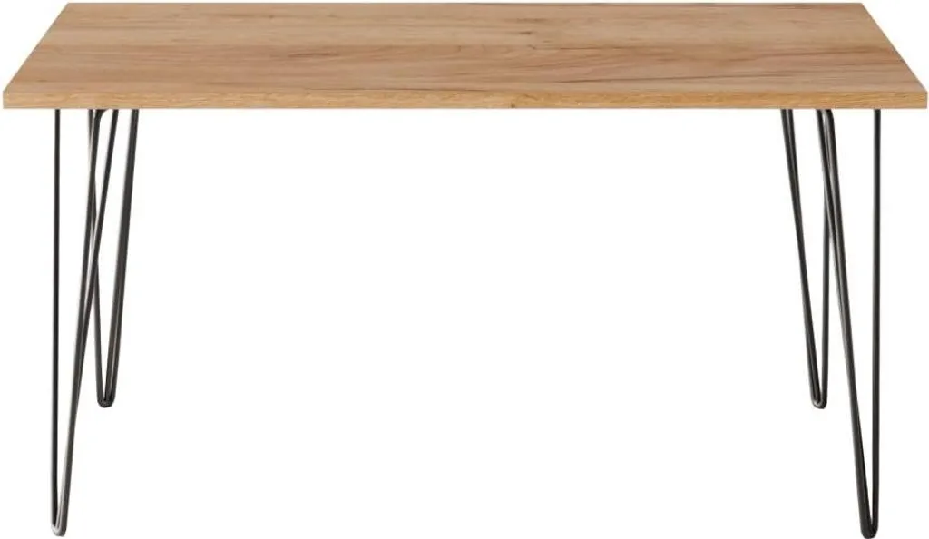Bureau Large VOSS 138x68 cm Chêne Craft Plateau Résistant Style Atelier
