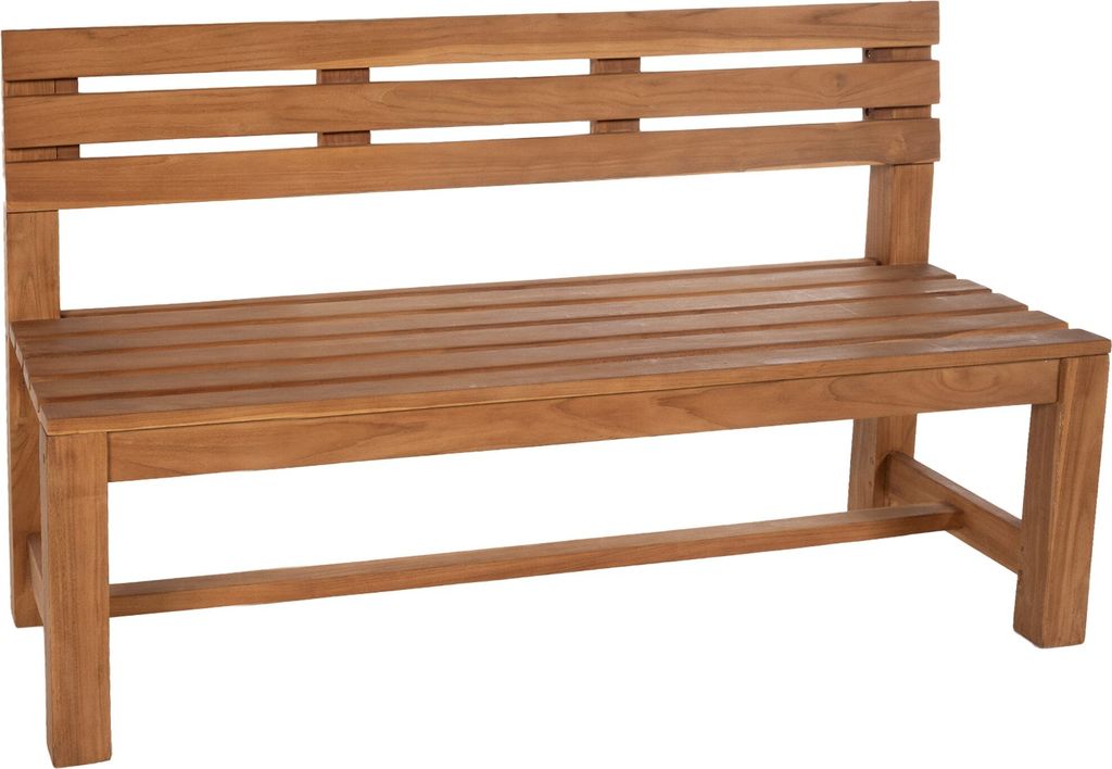 CLP Teakbank Augusta Gartenbank mit Rückenlehne wetterfest stabil massiv,teak 180 cm