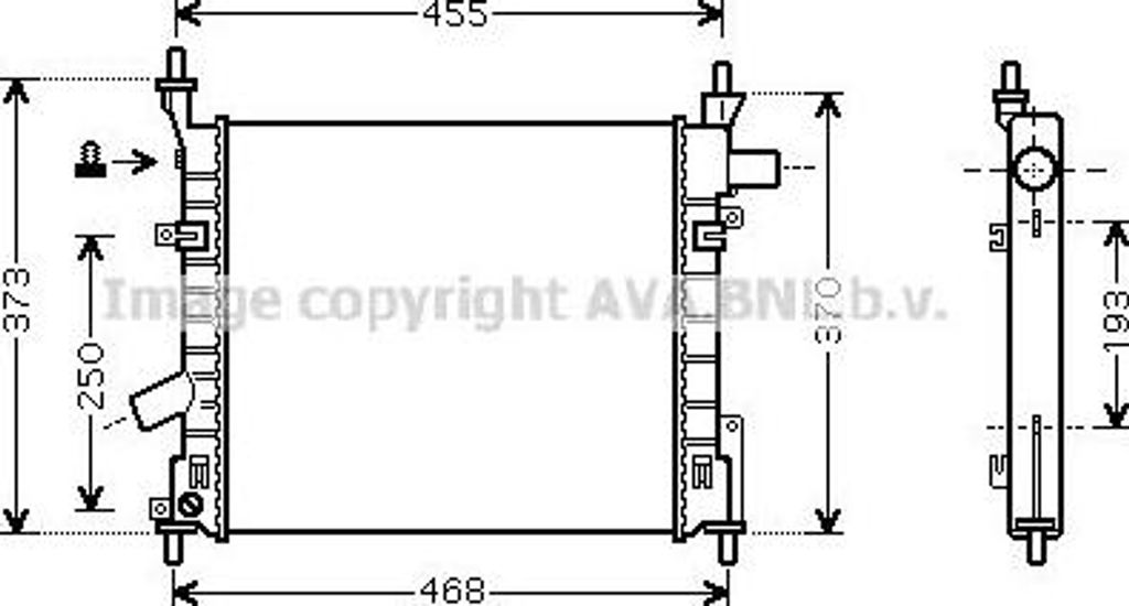 AVA FD2372 Motorkühler OE 1218735 kompatibel mit KA